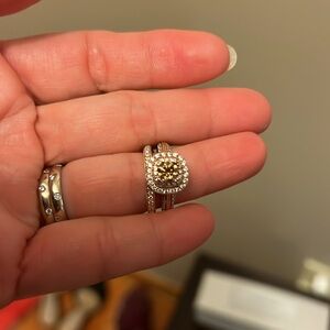 Diamond Champagne 14 kt rose gold Diamond ring set